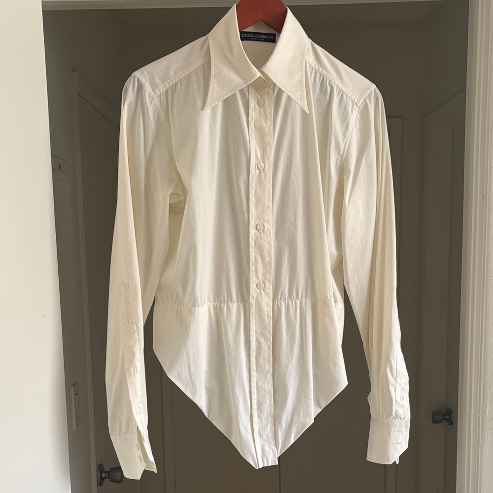 Dolce & Gabbana women’s Ivory cotton poplin shirt